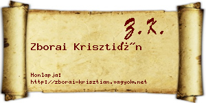 Zborai Krisztián névjegykártya
